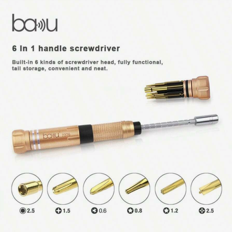 Baku 7276 Precision Screwdriver With 6 Bits Gold at Just AUD $ 17.99 ...